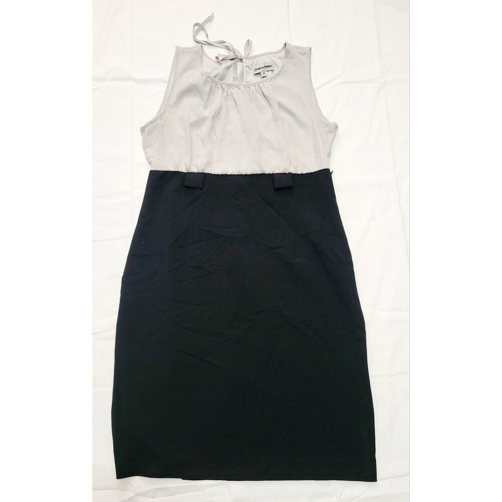 SHELBY & PALMER Size 10 Sheath Dress Panel & Accents Black & Grey
